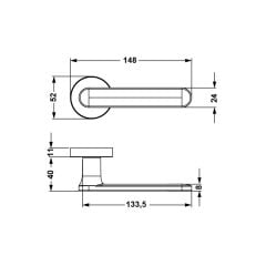 Hafele Kapı Kolu Seti Marte Barelli Paslanmaz Çelik