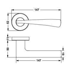 Hafele Kapı Kolu Seti Milano Oda Antik Bronz