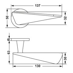 Hafele Kapı Kolu Seti Crown Oda Mat Siyah