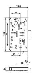 Hafele H50.08 Oda Tipi (CB) Dilden Kilit Parlak Altın 50/18/90mm