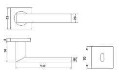 Hafele PROFIT II-Kol Seti Oda Tipi (CB) Paslanmaz Çelik Renkli