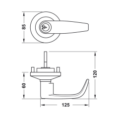 Hafele Esc Dış Müdahale Kolu Adaptörü  65-70mm, Mat P.Çelik Renk