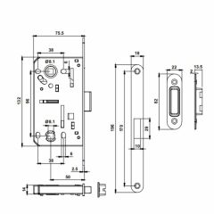 Hafele Manyetik Kilit Banyo Tipi (WC) 50/18mm Parlak Altın