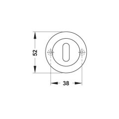 Hafele Yuvarlak Oda Kapı Kolu Rozeti 52mm, Mat-Parlak Paslanmaz Çelik Renk