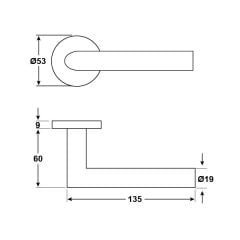 Hafele Kapı Kolu Seti Werner II-M Oda Mat Paslanmaz Çelik