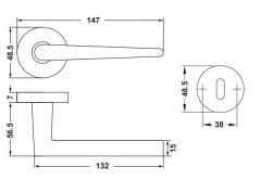 Hafele Kapı Kolu Seti Polly II WC Mat Siyah