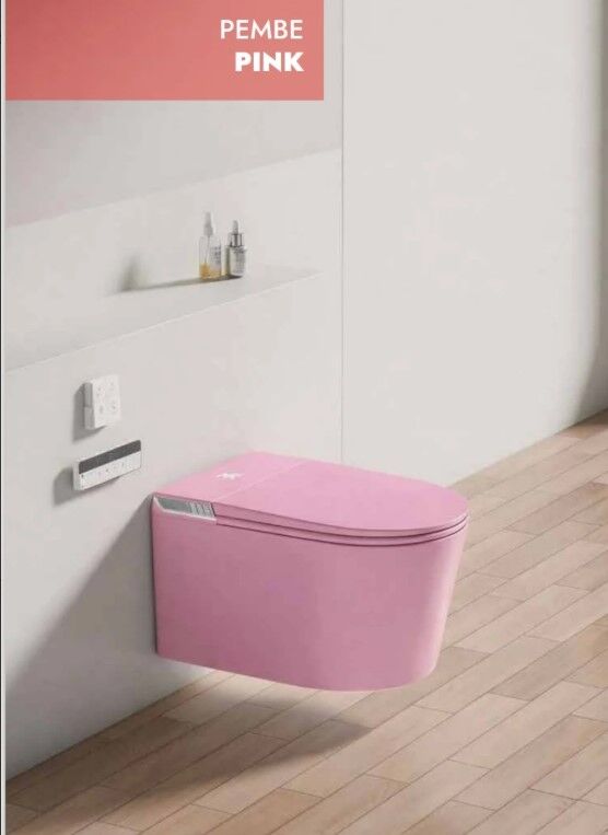 Akıllı Klozet Duvara Monte Pembe
