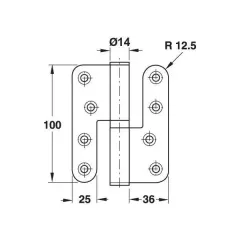 Hafele Yaprak Menteşe Çıkabilen 201 Paslanmaz Çelik Sol 86mm
