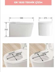 Akıllı Klozet Duvara Monte GR1855 Mavi