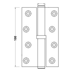 Hafele Yaprak menteşe pirinç par. 100x24mm sol