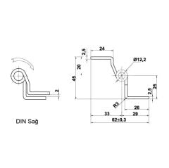 Hafele Yaprak menteşe pirinç par. 100x24mm sol