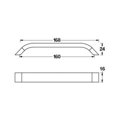 Hafele Mobilya Kulpu Barte 320mm Mat Nikel