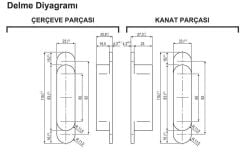 AGB Gizli Kapı Menteşesi 3.2 Eclipse Emaye Pirinç Kaplama