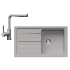 Hafele Granit Evye Batarya Kampanyası Tek Gözlü Grano Evye Granada Pull Batarya Gri