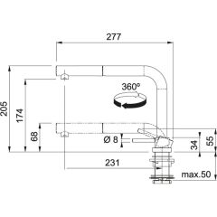 Franke Active Window Doccia Eğilebilen Armatür, Krom