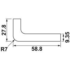 Hafele STRIATA-II-L Yan Kapak Seti Mat Krom