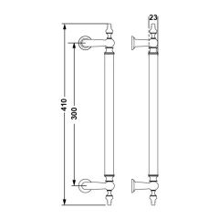 Hafele Çekme Kol Sena 300mm Antik Bronz