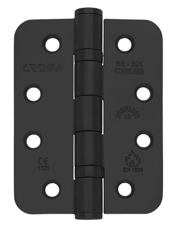 Sabit Milli Yangın Kapısı Kapı Menteşesi 102x76x3mm Siyah 304