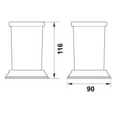 Hafele Diş Fırçalık Martin Tezgah Üstü Parlak Krom Renk