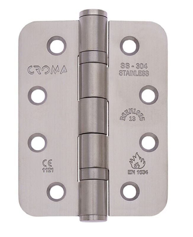 Sabit Milli Yangın Kapısı Kapı Menteşesi 102x76x3mm Paslanmaz Çelik Satin 304