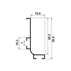 Hafele STRIATA-II-L Profil Kulp Mat Krom 4200mm