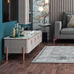 Hafele Lungo Mobilya Ayağı, Parlak Rose 140 mm