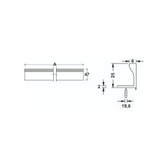 Hafele LOOP Profil Kulp Parlak Krom 2900mm