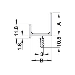 Hafele Profil Kulp Alüminyum Siyah Mat 2500x30mm