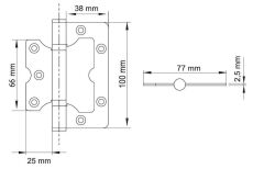 Kelebek Menteşe Çelik 100x77x2,5mm Antik Bronz