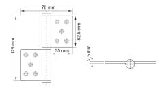 Bayrak Menteşe Paslanmaz Çelik Mat 201