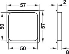 Hafele Havalandırma Menfezi Plastik 57x57mm, Parlak Krom Renk