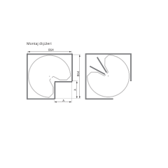 Hafele Köşe Kiler Revo 90 Set Arena Classic Antrasit