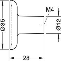 Hafele H2580 Düğme Kulp Parlak Krom