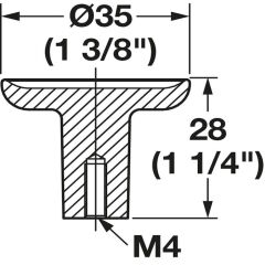 Hafele H2580 Düğme Kulp Parlak Krom