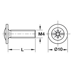 Hafele Kulp Vidası M4x45mm (100 Adet), Galvaniz