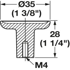 Hafele H2580 Düğme Kulp Mat Siyah