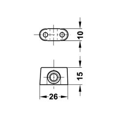 Hafele Profil Vidalı Çubuk Kılavuzu 6,4mm, Nikel