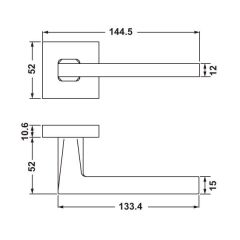 Hafele Kapı Kolu Seti Flood WC Mat Nikel