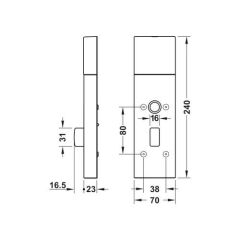 Hafele DT 710C Kapı Terminal Seti U Paslanmaz Çelik Siyah Renk