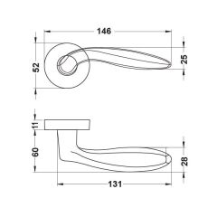 Hafele Kapı Kolu Seti Balena Barelli Antik Bronz