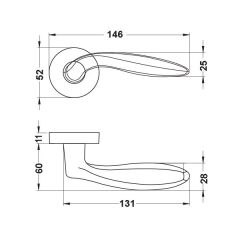 Hafele Kapı Kolu Seti Balena WC Mat Nikel