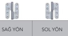 Yaprak Menteşe Çıkabilen 100mm Çelik Antrasit Mat Sol