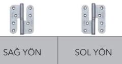 Yaprak Menteşe Çıkabilen 100mm Çelik Sarı Mat Sağ