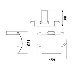 Hafele Tuvalet Kağıtlığı Plato Kapaklı Duvara Monte Mat Siyah Renk