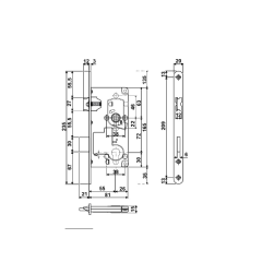 Hafele Barelli Gömme Kilit 55/20mm, Parlak Krom Renk