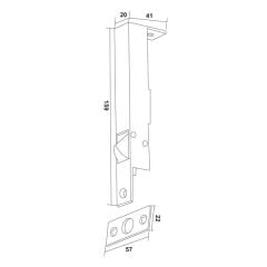 Kapı Sürgüsü Otomatik Sol 12x159mm Paslanmaz