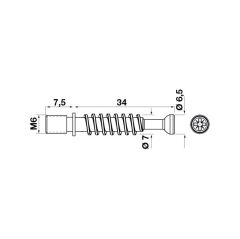 Hafele Minifix Mil 34/M6/7,5mm (100 Adet), Galvaniz
