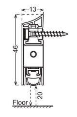 Kapı Altı Giyotin 930mm Yangın Dayanımlı Yüzeye Monte