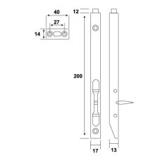 Kapı Sürgü Mandallı 17x200mm Antik Bronz