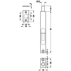 Hafele Kapı Sürgüsü 19x151mm Pirinç